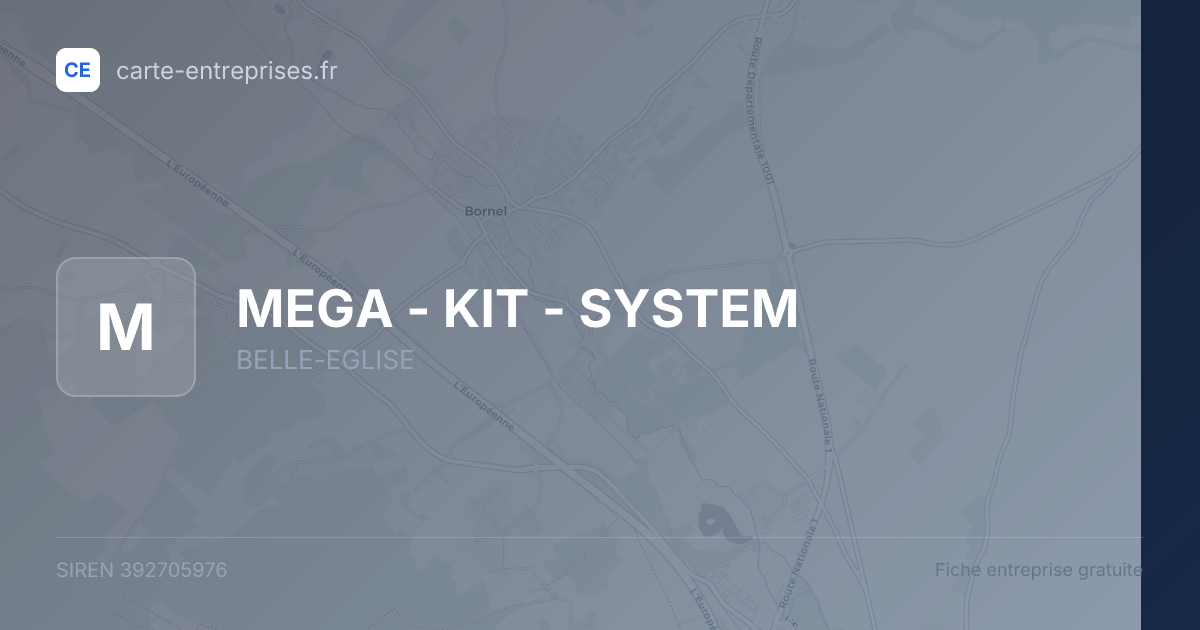 MEGA - KIT - SYSTEM — 392705976 — fiche entreprise