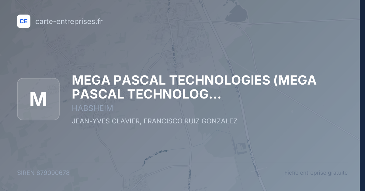 MEGA PASCAL TECHNOLOGIES (MEGA PASCAL TECHNOLOGIES) (MPATEC) — 879090678 — fiche entreprise