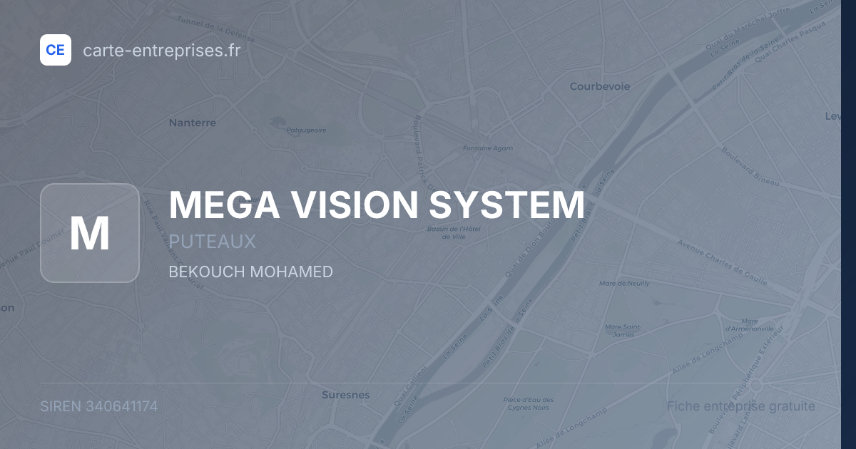 MEGA VISION SYSTEM — 340641174 — fiche entreprise