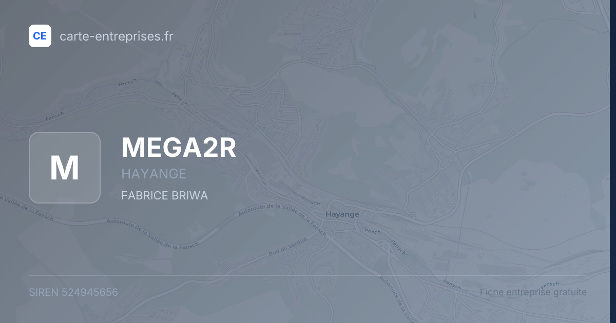 MEGA2R — 524945656 — fiche entreprise