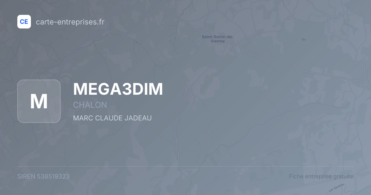 MEGA3DIM — 538519323 — fiche entreprise