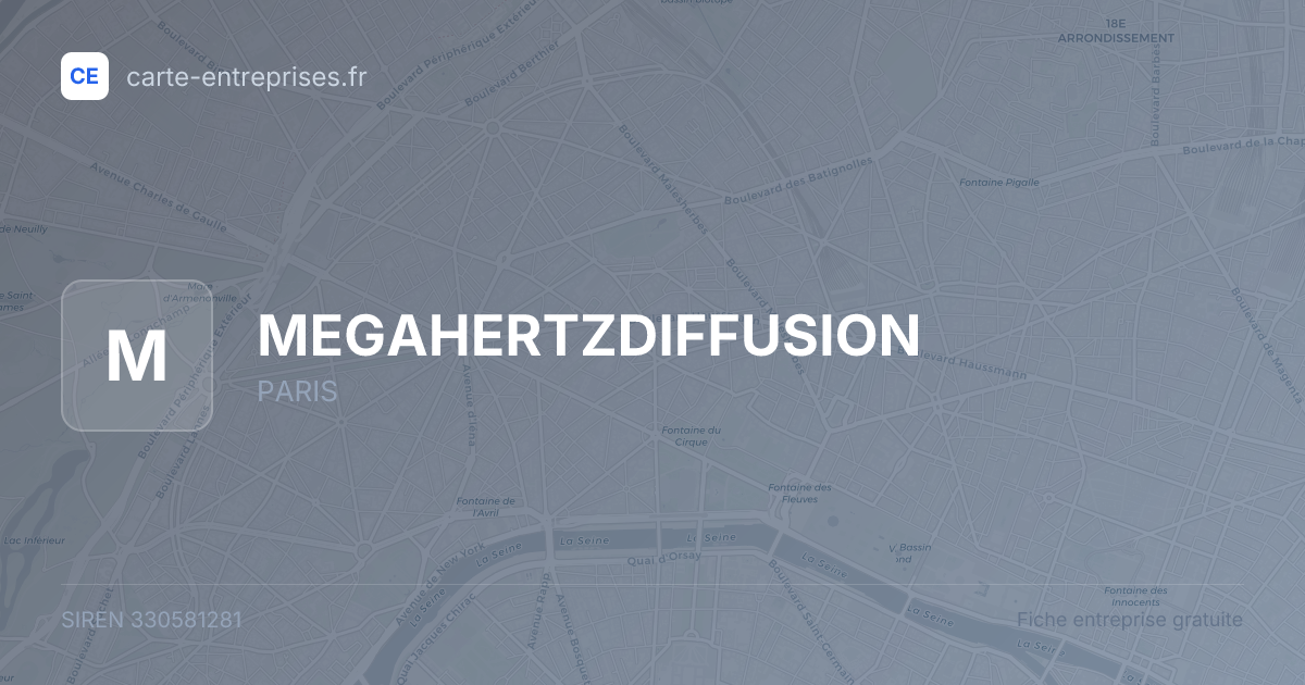 MEGAHERTZDIFFUSION — 330581281 — fiche entreprise