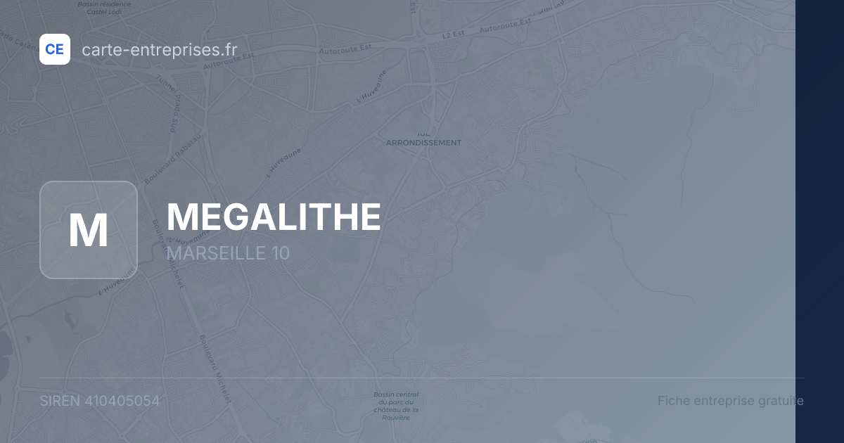 MEGALITHE — 410405054 — fiche entreprise