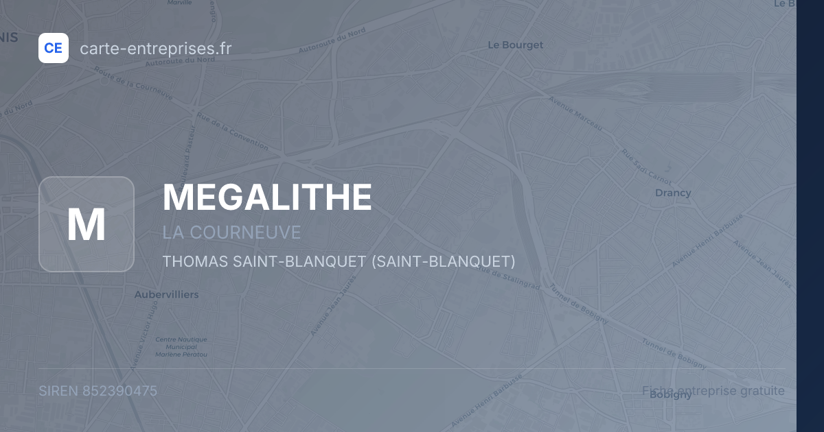 MEGALITHE — 852390475 — fiche entreprise