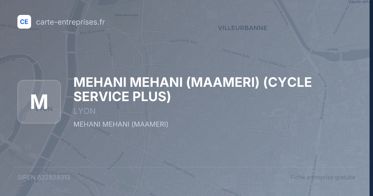 MEHANI MEHANI (MAAMERI) (CYCLE SERVICE PLUS) — 832828313 — fiche entreprise