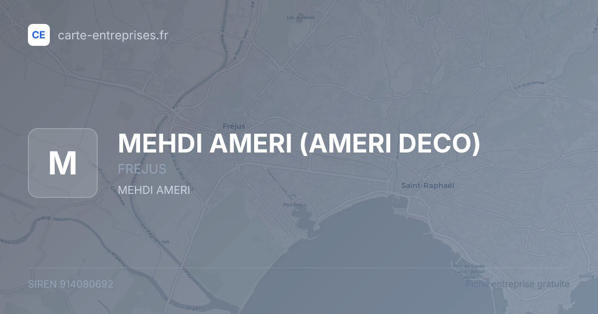 MEHDI AMERI (AMERI DECO) — 914080692 — fiche entreprise