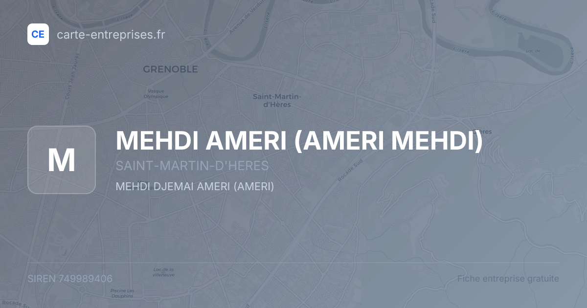 MEHDI AMERI (AMERI MEHDI) — 749989406 — fiche entreprise