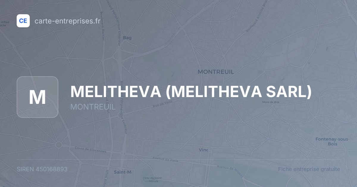MELITHEVA (MELITHEVA SARL) — 450168893 — fiche entreprise