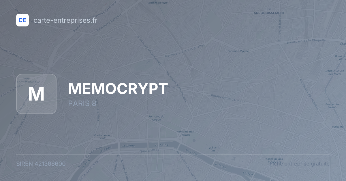 MEMOCRYPT — 421366600 — fiche entreprise