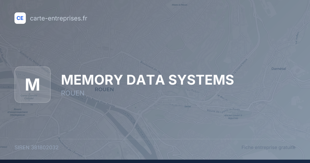 MEMORY DATA SYSTEMS — 381802032 — fiche entreprise