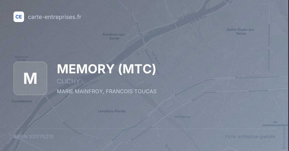 MEMORY (MTC) — 331775270 — fiche entreprise