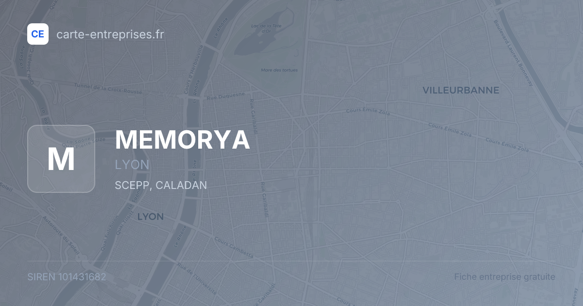 MEMORYA — 101431682 — fiche entreprise