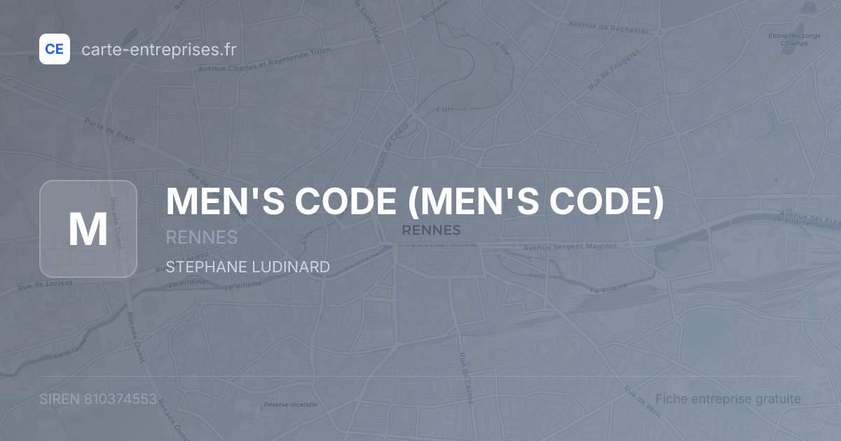 MEN'S CODE — 810374553 — fiche entreprise