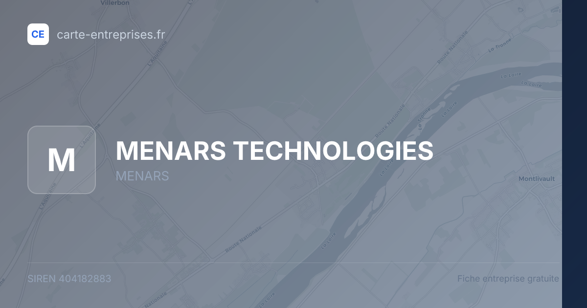 MENARS TECHNOLOGIES — 404182883 — fiche entreprise