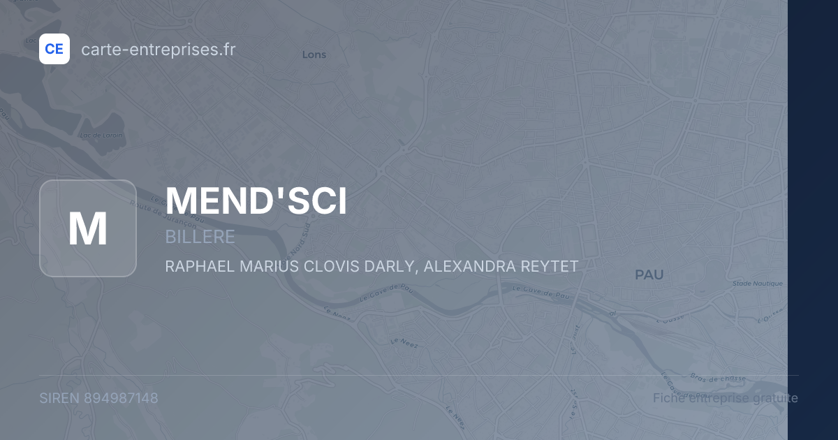 MEND'SCI — 894987148 — fiche entreprise