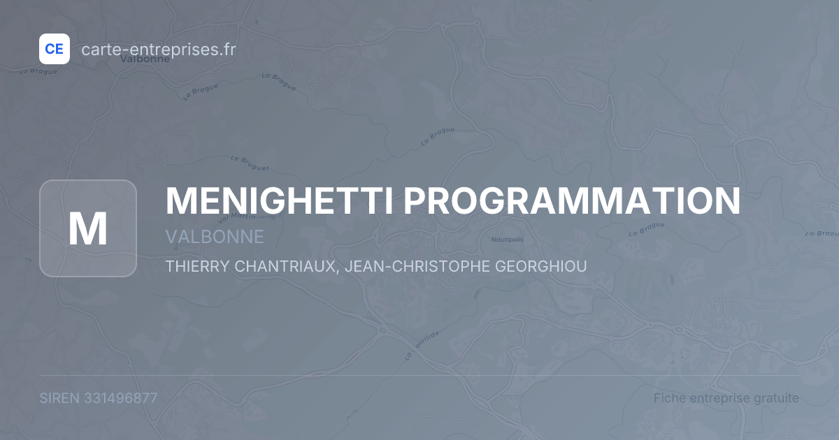 MENIGHETTI PROGRAMMATION — 331496877 — fiche entreprise