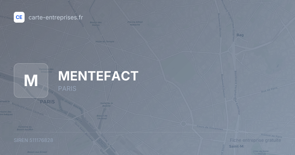 MENTEFACT — 511176828 — fiche entreprise