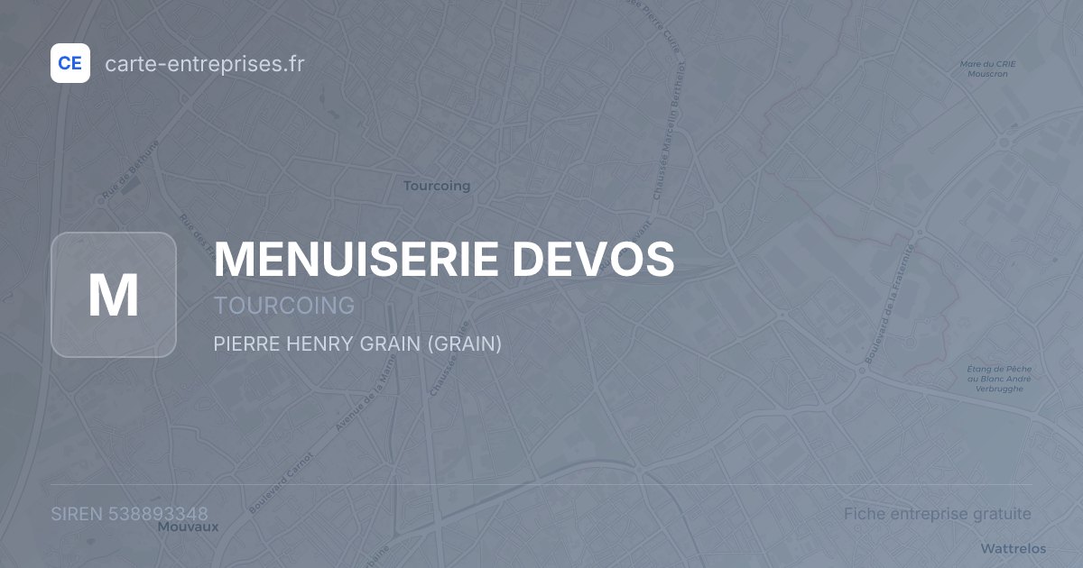 MENUISERIE DEVOS — 538893348 — fiche entreprise