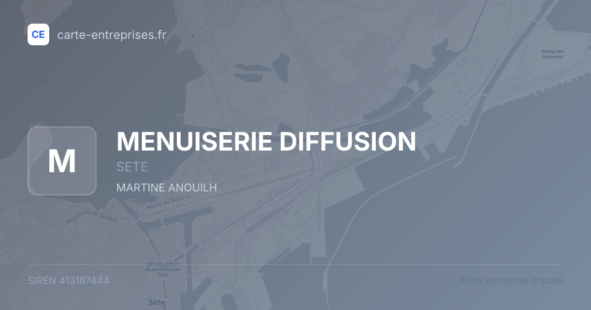 MENUISERIE DIFFUSION — 413187444 — fiche entreprise