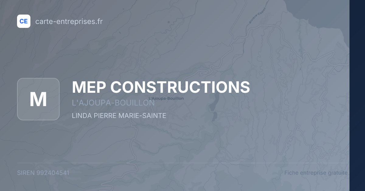 MEP CONSTRUCTIONS — 992404541 — fiche entreprise