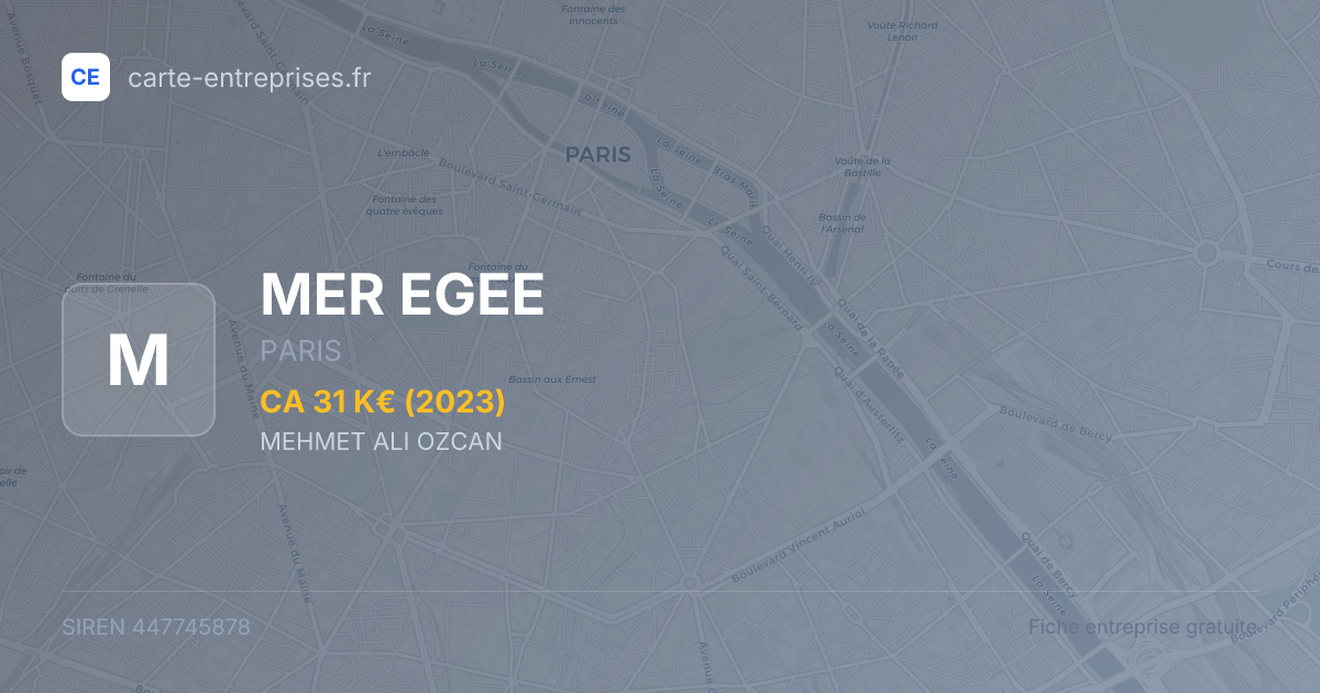 MER EGEE — 447745878 — fiche entreprise