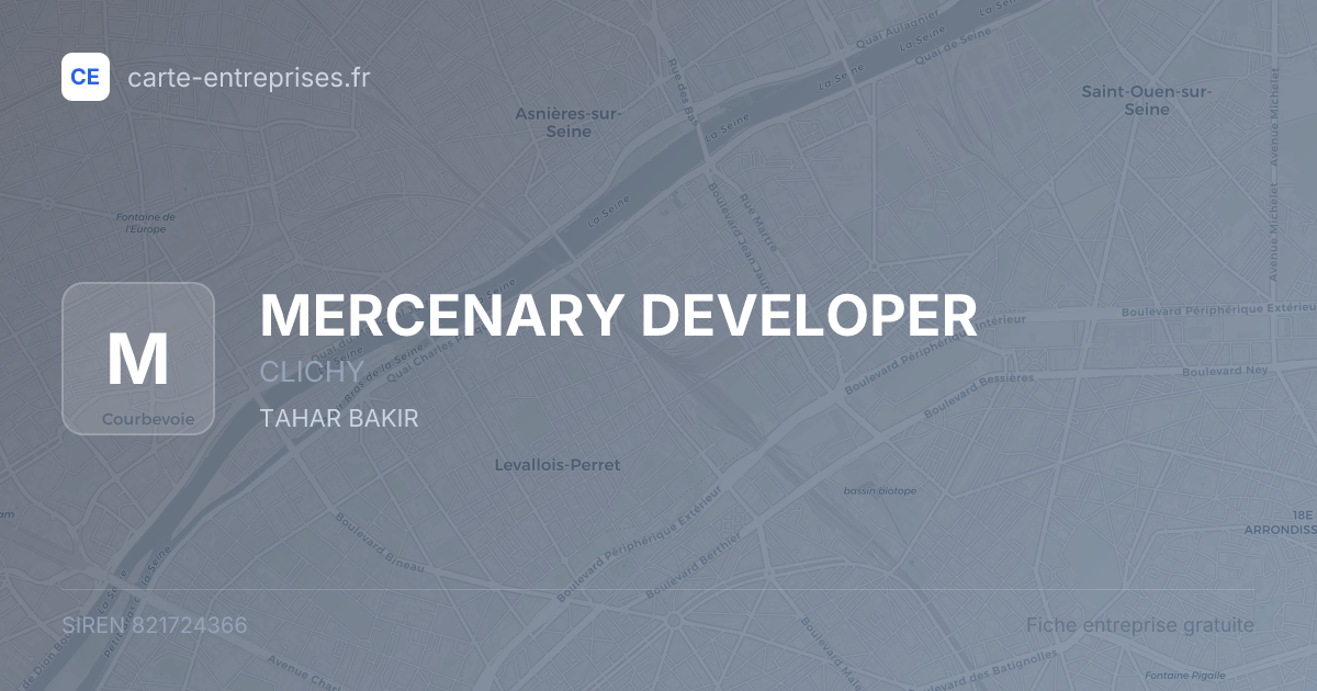 MERCENARY DEVELOPER — 821724366 — fiche entreprise