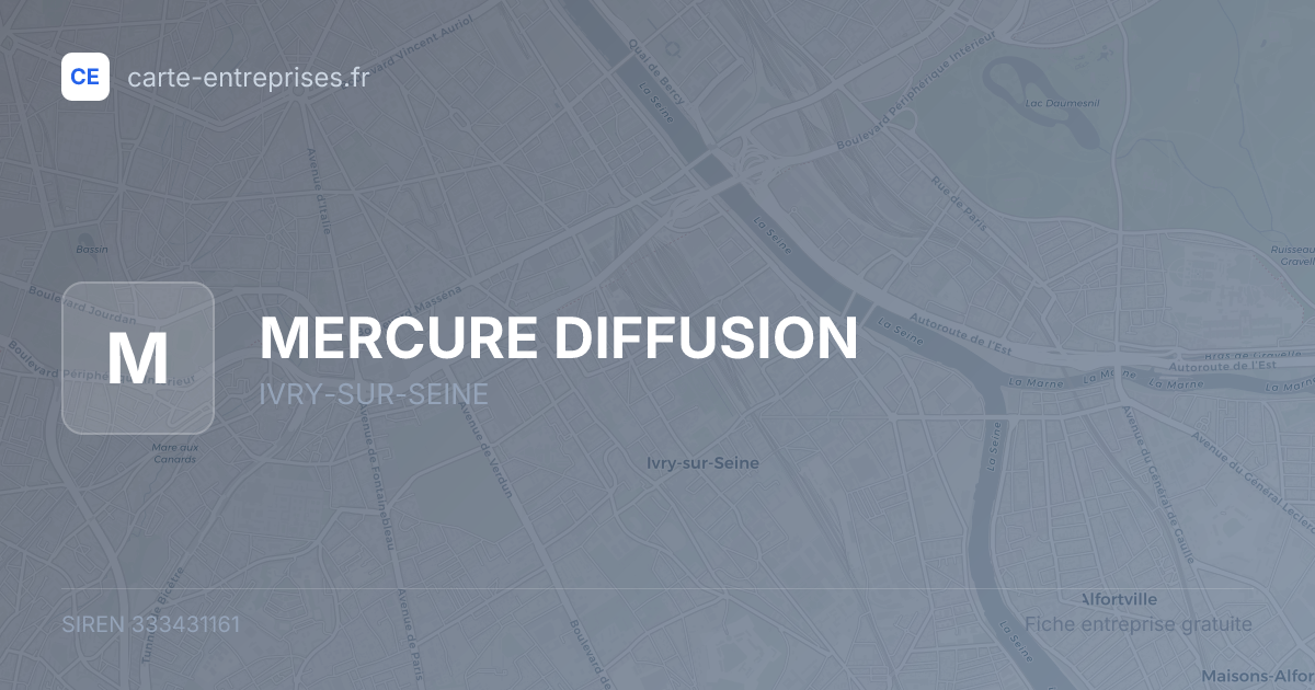 MERCURE DIFFUSION — 333431161 — fiche entreprise