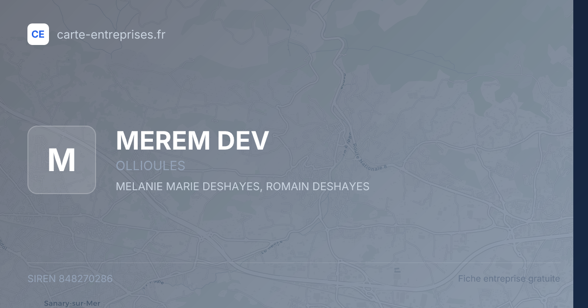 MEREM DEV — 848270286 — fiche entreprise