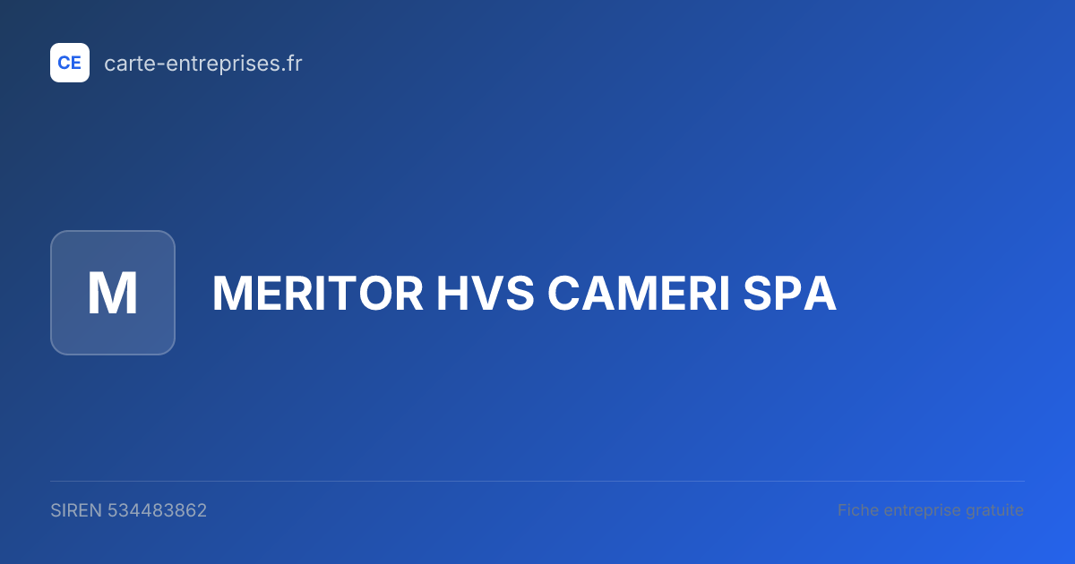 MERITOR HVS CAMERI SPA — 534483862 — fiche entreprise