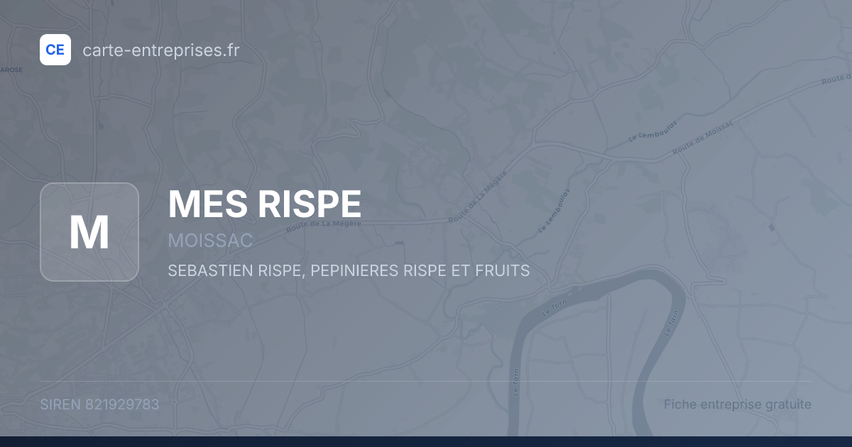 MES RISPE — 821929783 — fiche entreprise