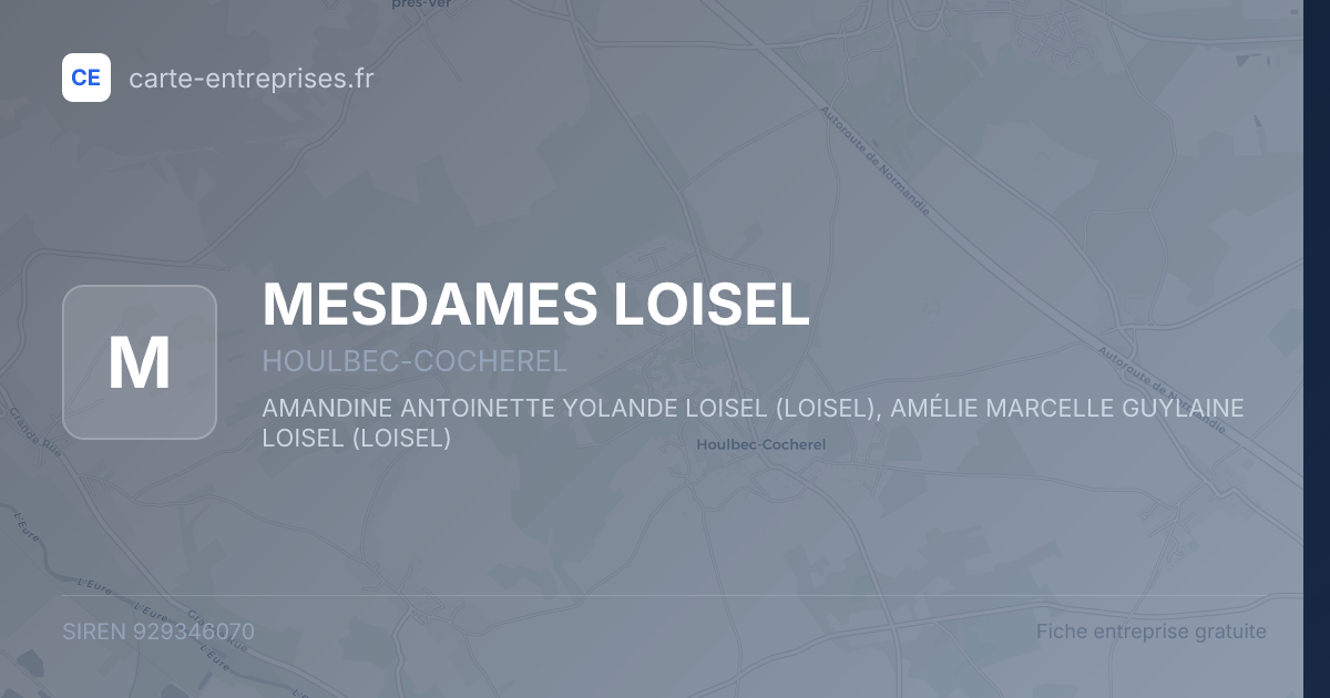 MESDAMES LOISEL — 929346070 — fiche entreprise