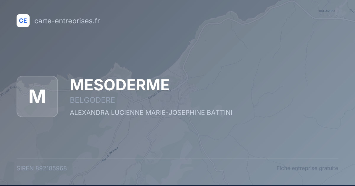 MESODERME — 892185968 — fiche entreprise