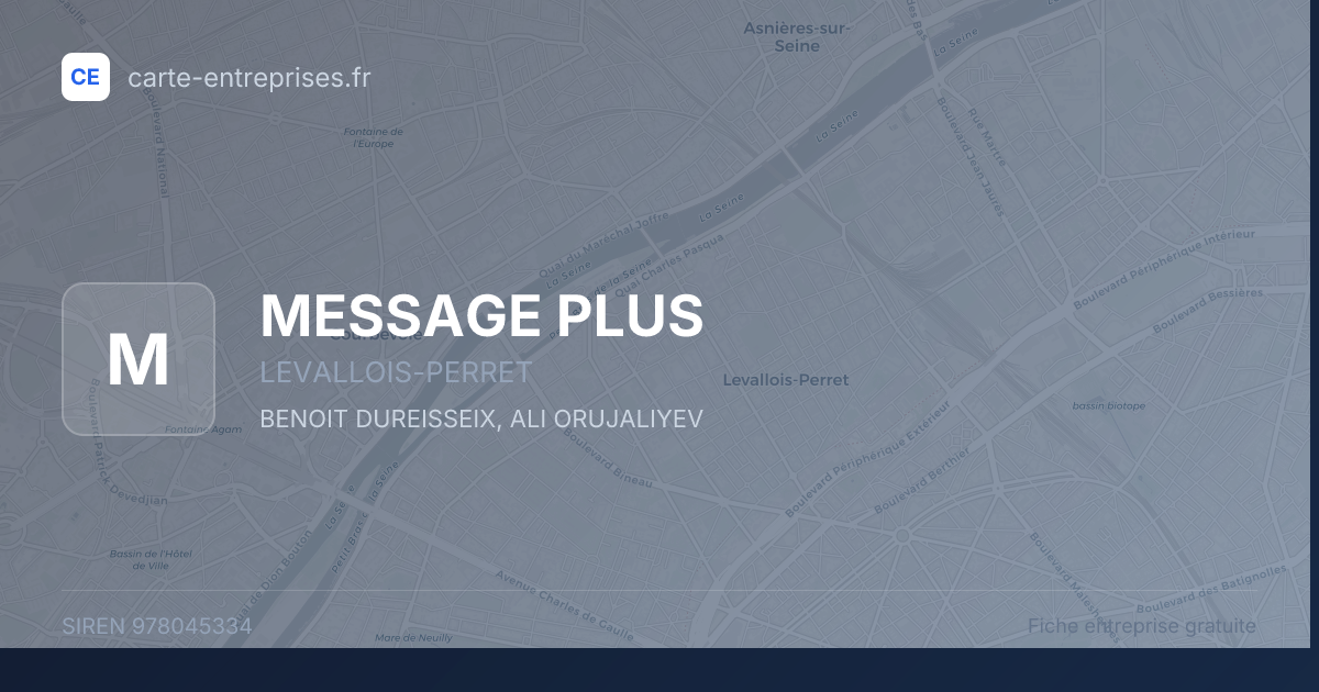 MESSAGE PLUS — 978045334 — fiche entreprise