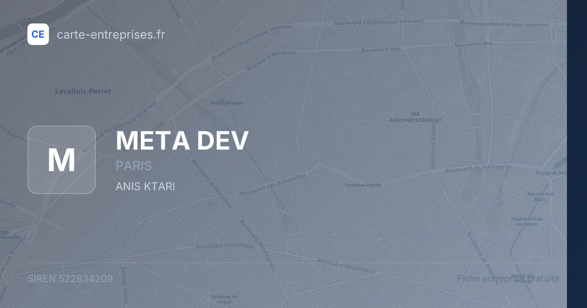 META DEV — 522834209 — fiche entreprise