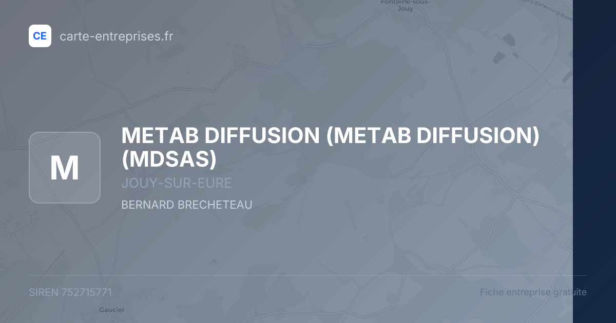METAB DIFFUSION (METAB DIFFUSION) (MDSAS) — 752715771 — fiche entreprise