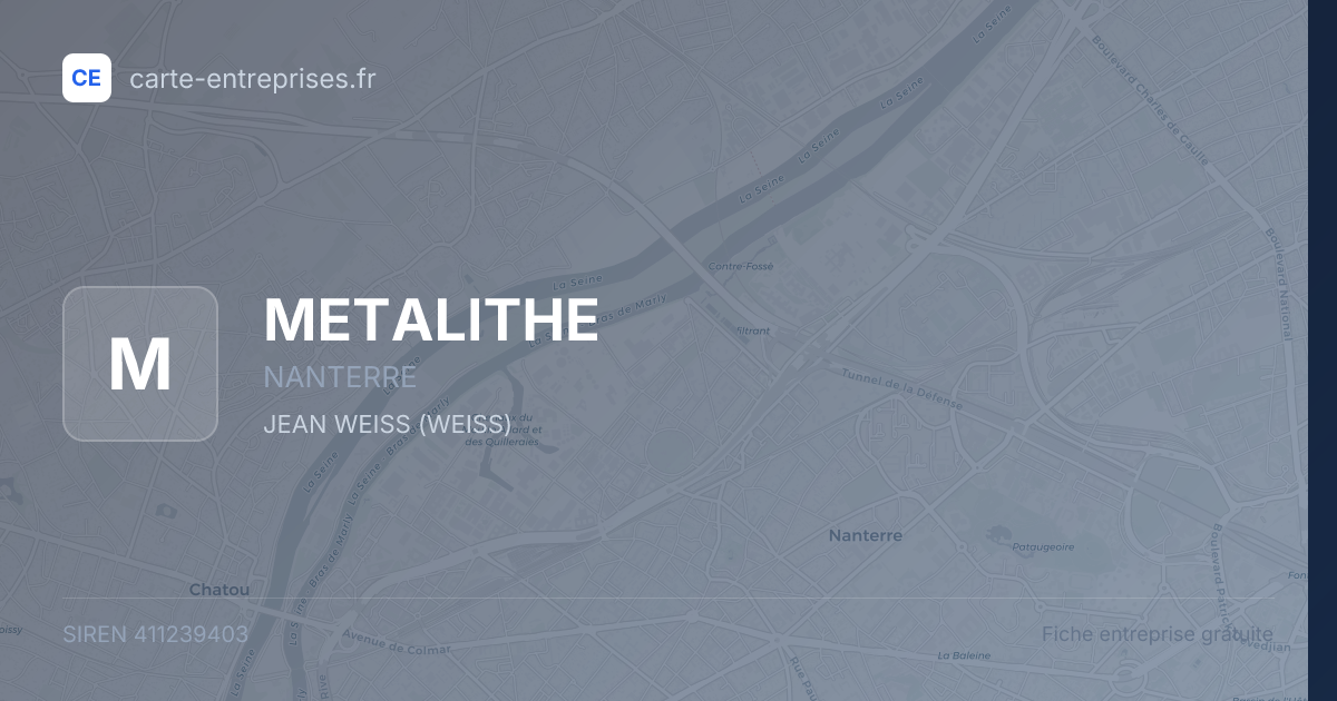 METALITHE — 411239403 — fiche entreprise