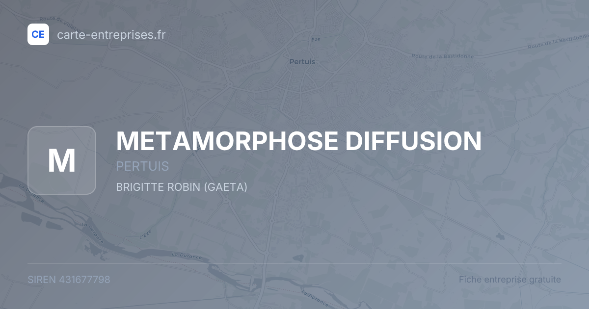 METAMORPHOSE DIFFUSION — 431677798 — fiche entreprise