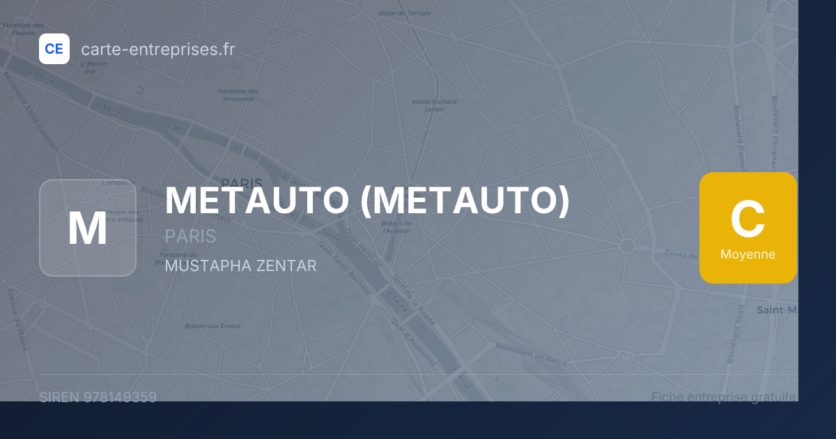 METAUTO — 978149359 — fiche entreprise