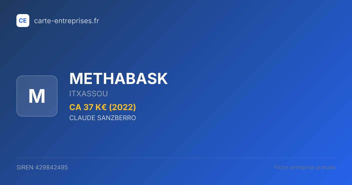METHABASK — 429842495 — fiche entreprise