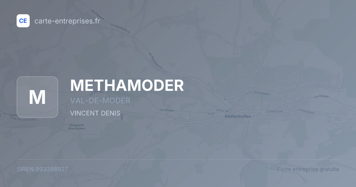 METHAMODER — 893298927 — fiche entreprise