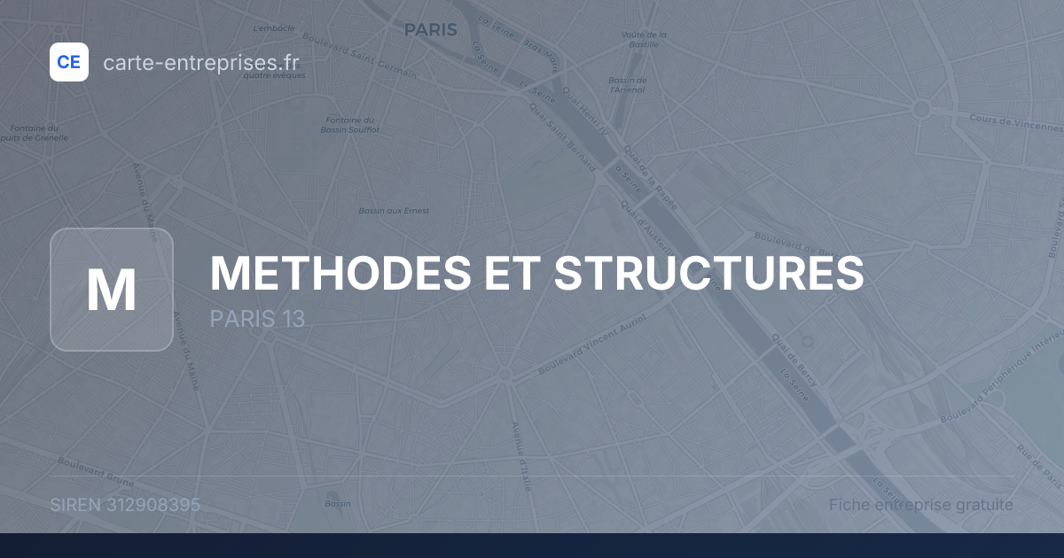 METHODES ET STRUCTURES — 312908395 — fiche entreprise