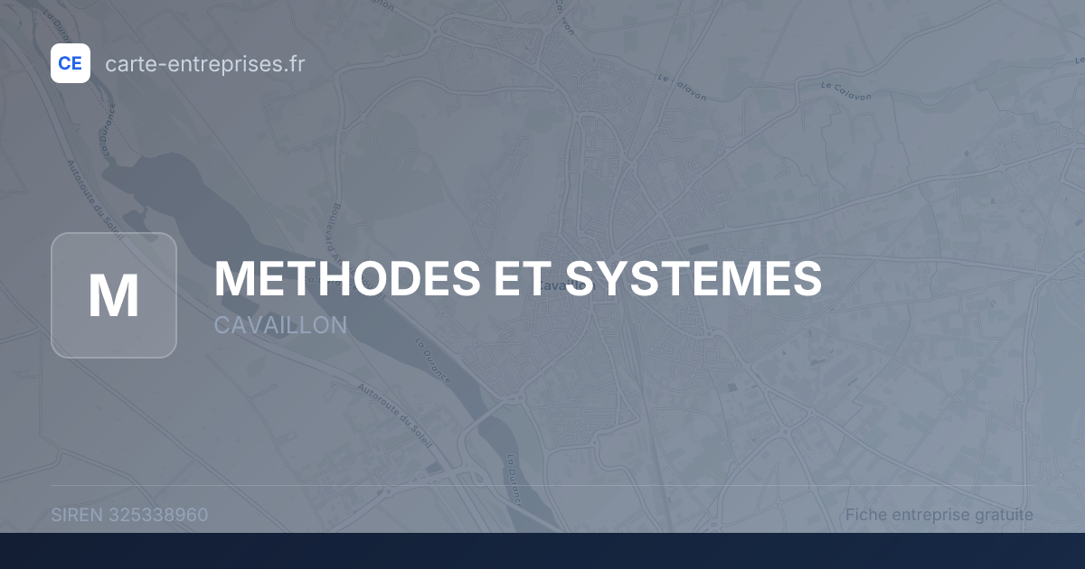 METHODES ET SYSTEMES — 325338960 — fiche entreprise