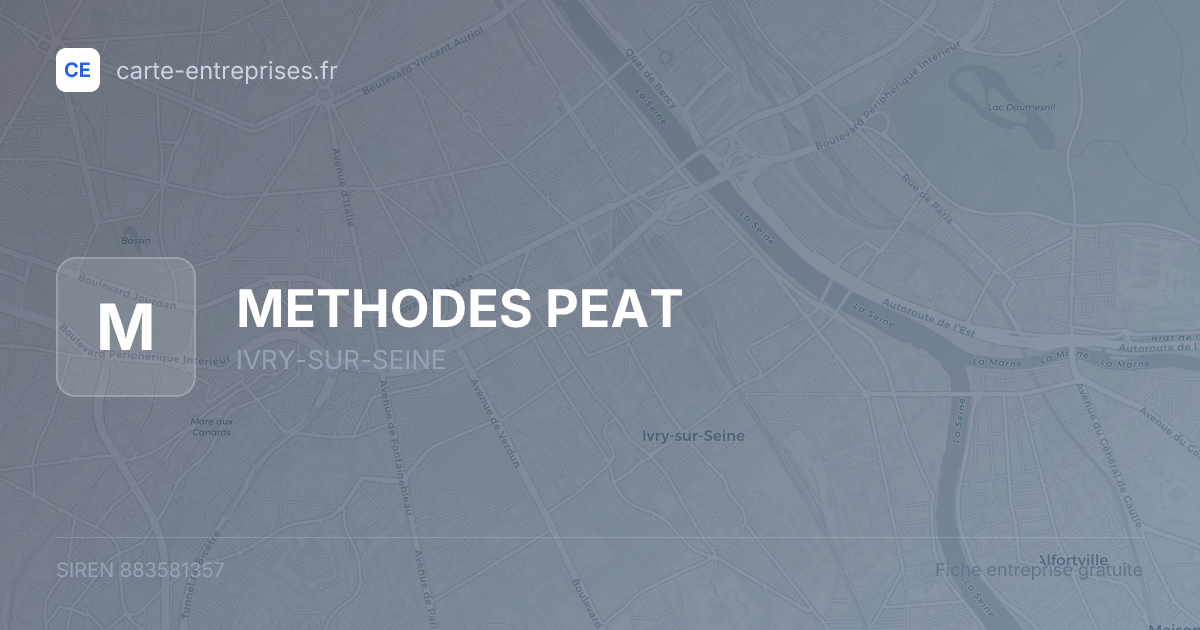 METHODES PEAT — 883581357 — fiche entreprise