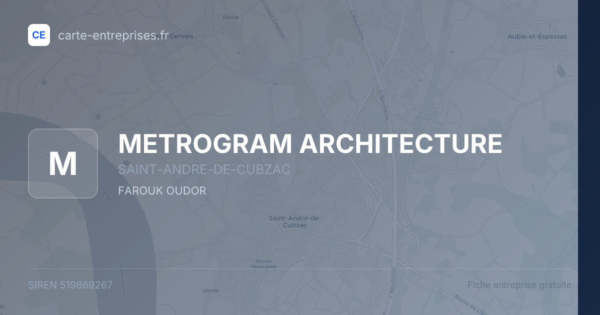 METROGRAM ARCHITECTURE — 519869267 — fiche entreprise