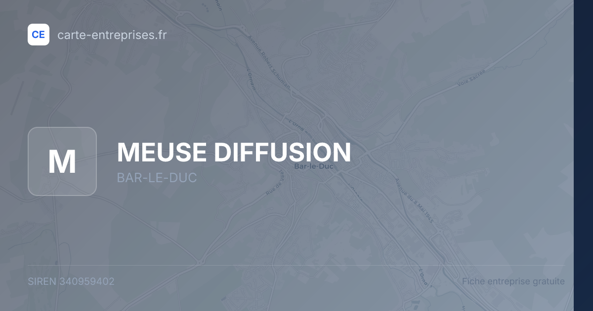 MEUSE DIFFUSION — 340959402 — fiche entreprise