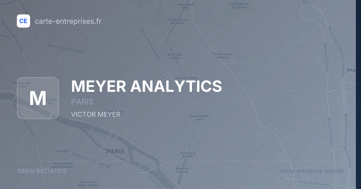 MEYER ANALYTICS — 942147612 — fiche entreprise