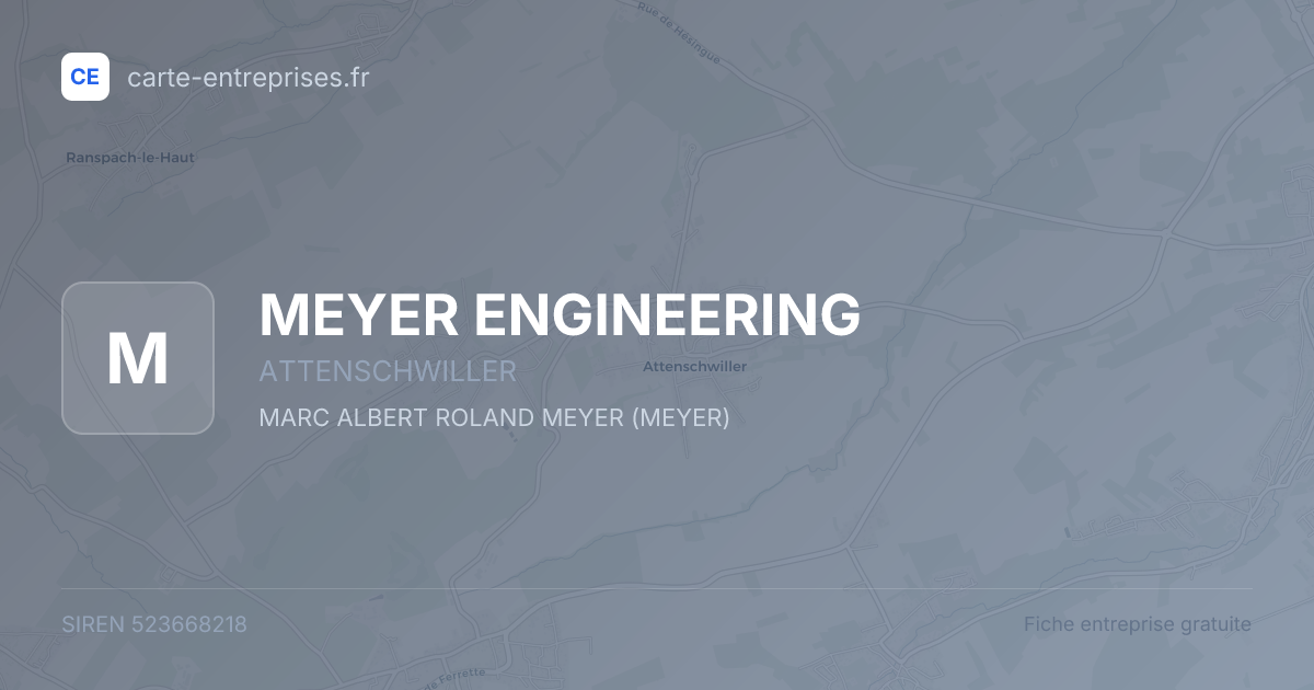 MEYER ENGINEERING — 523668218 — fiche entreprise