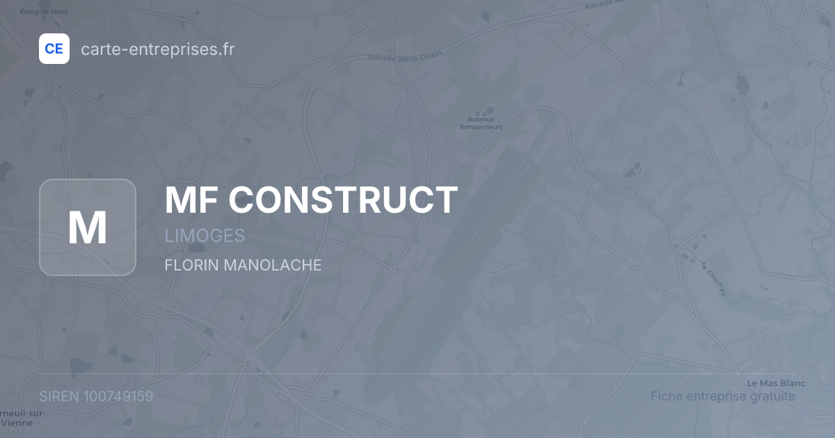 MF CONSTRUCT — 100749159 — fiche entreprise