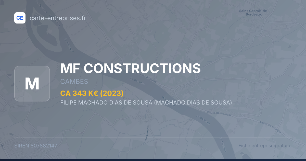 MF CONSTRUCTIONS — 807882147 — fiche entreprise