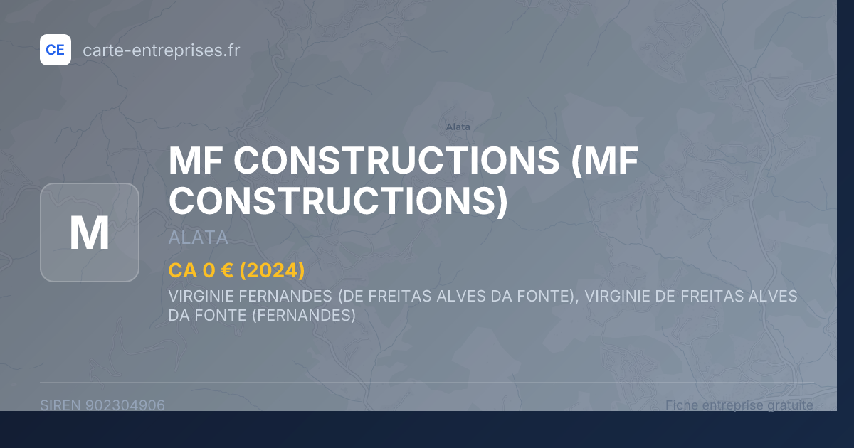 MF CONSTRUCTIONS — 902304906 — fiche entreprise